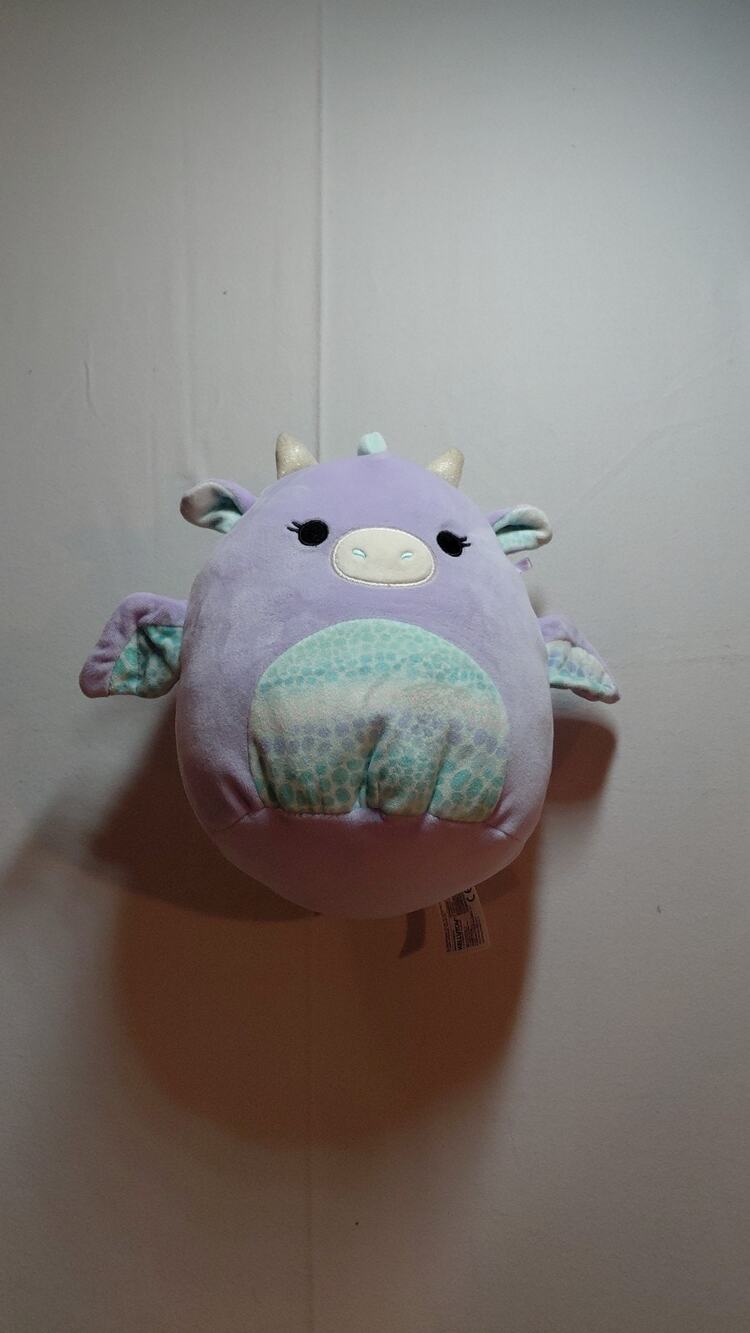 Squishmallow 12” Drow the Dragon Fantasy Purple Teal Plush Rare